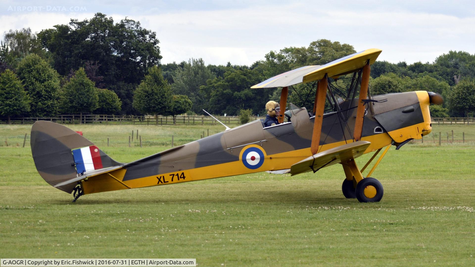 G-AOGR, 1942 De Havilland DH-82A Tiger Moth II C/N 84566, x. XL714 at 'A Gathering of Moths,' Old Warden Aerodrome, Beds.