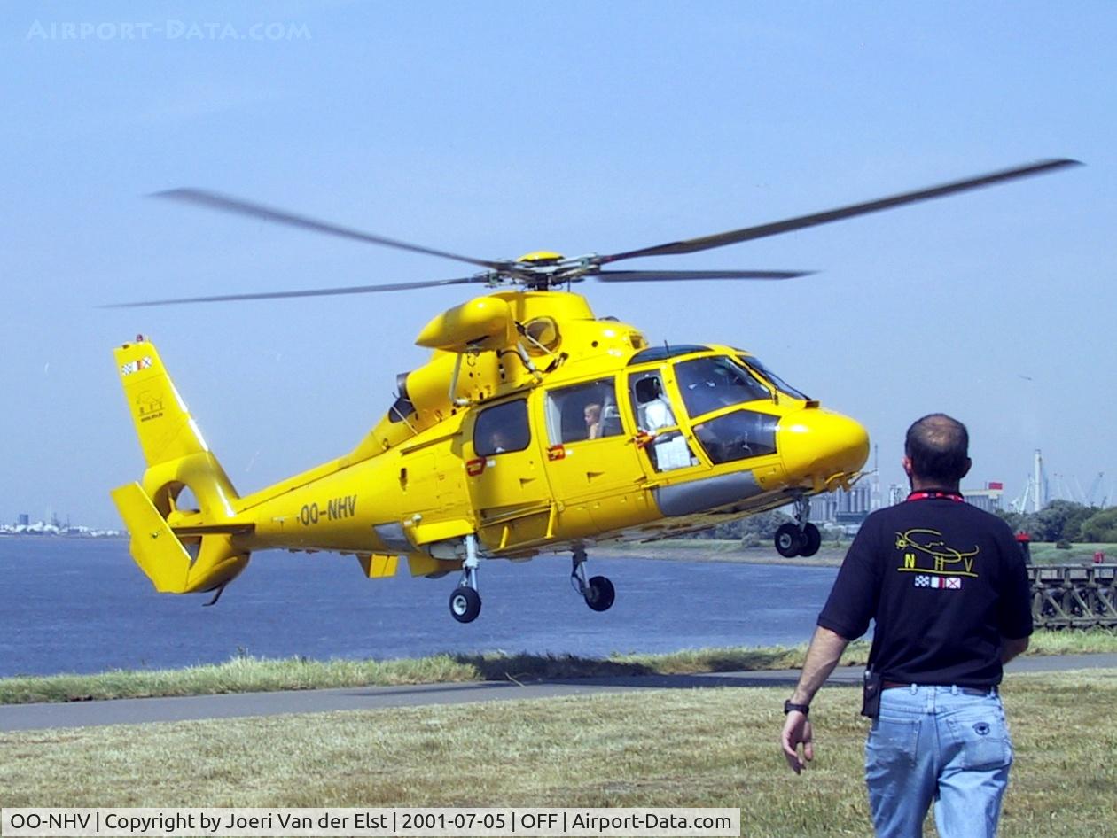 OO-NHV, 1997 Eurocopter AS-365N-3 Dauphin 2 C/N 6510, Antwerp Tall Ships' Race 2001