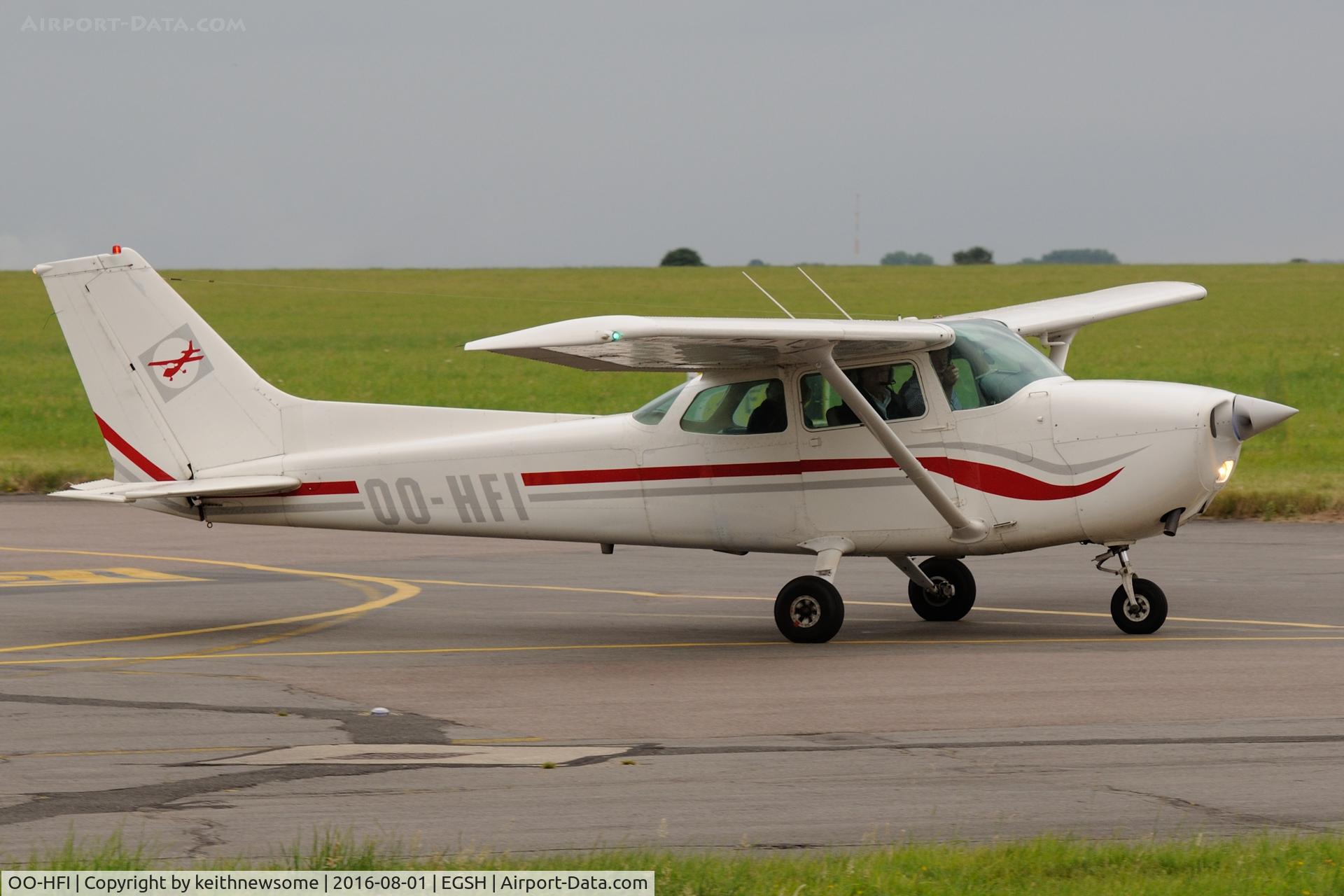 OO-HFI, 1979 Cessna C172N SkyHawk C/N 17272136, Leaving Norwich.