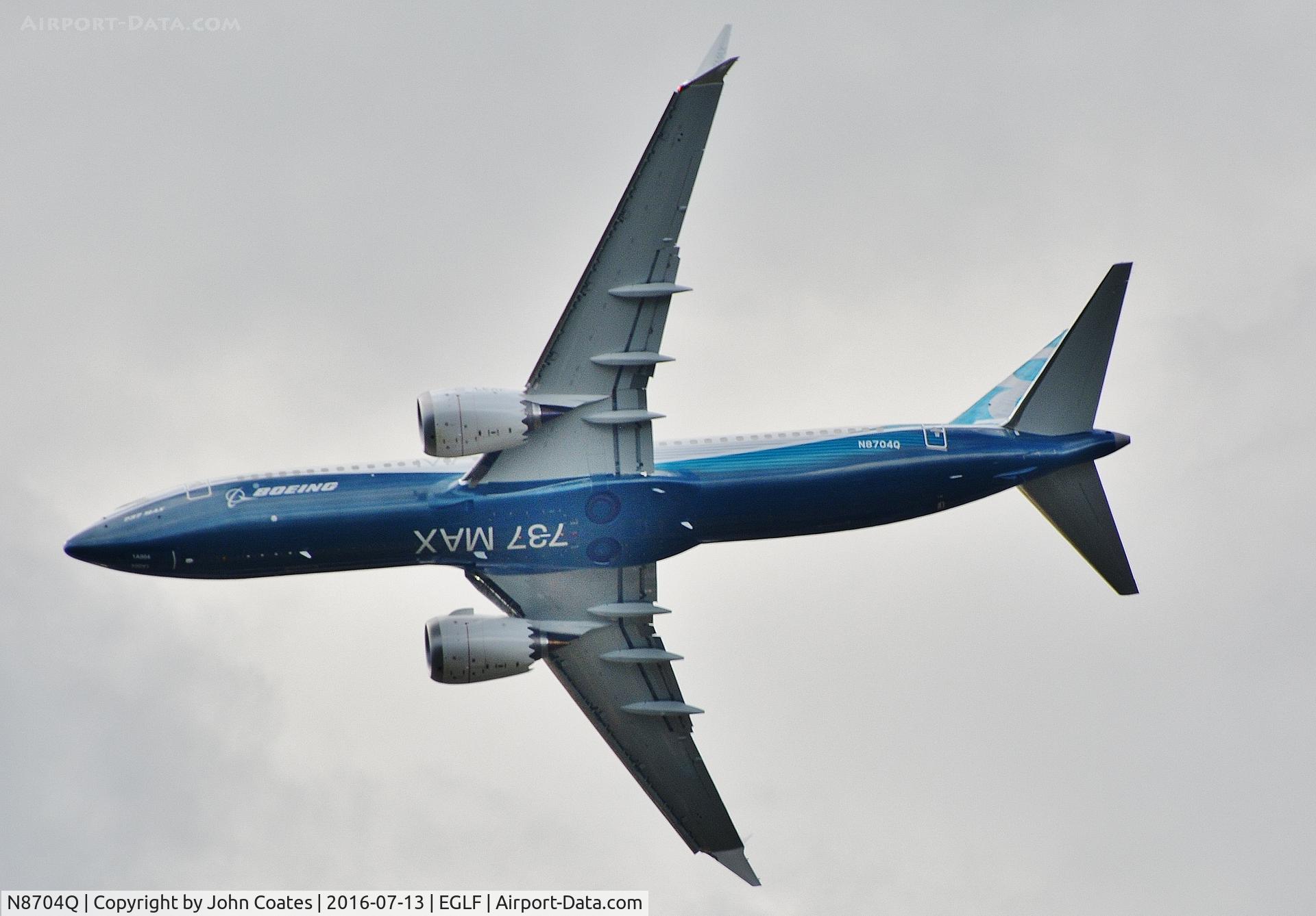 N8704Q, 2016 Boeing 737-8 MAX C/N 36988, Wednesday display