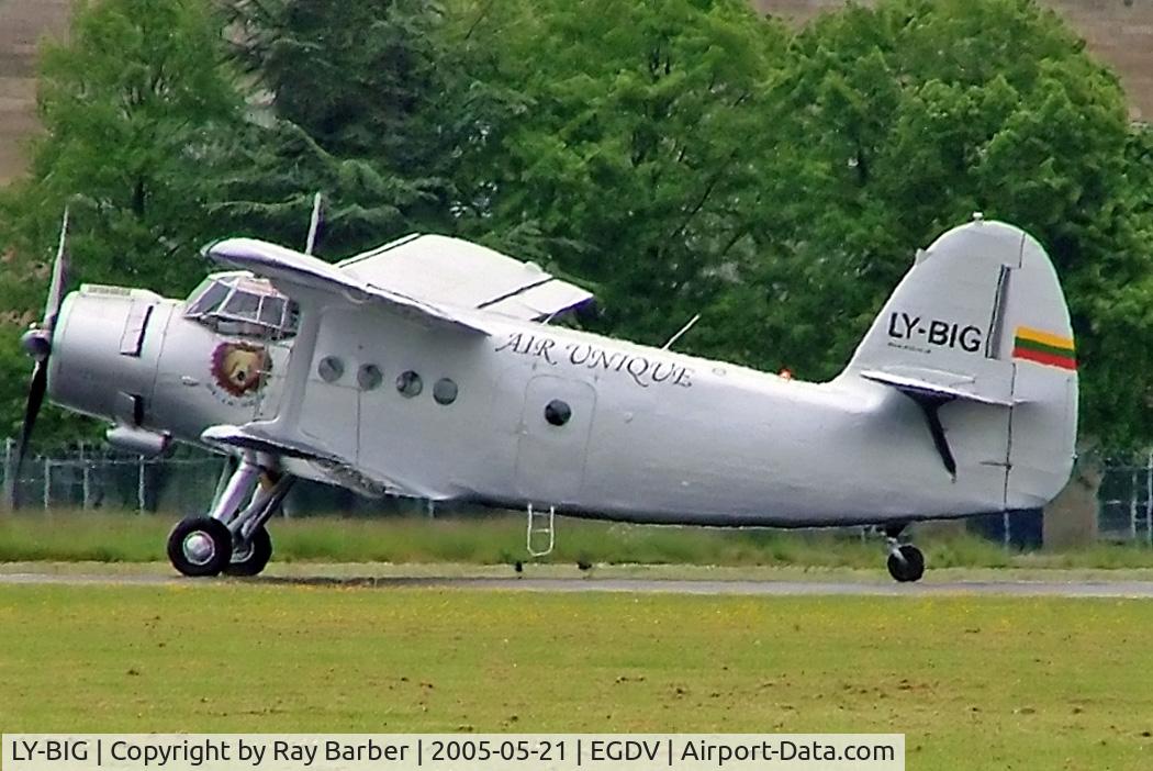 LY-BIG, 1989 Antonov An-2T C/N IG236-23, Antonov AN-2T [1G236-23] (Air Unique) Hullavington~G 21/05/2005