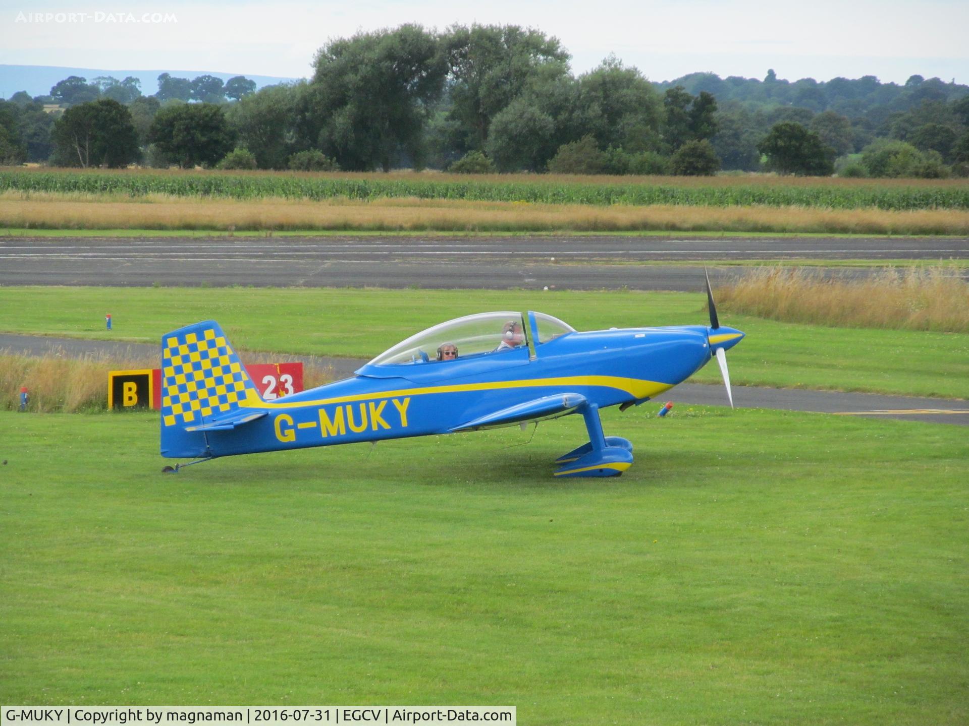 G-MUKY, 2010 Vans RV- 8 C/N LAA-303-14998, taxying out for fun flight