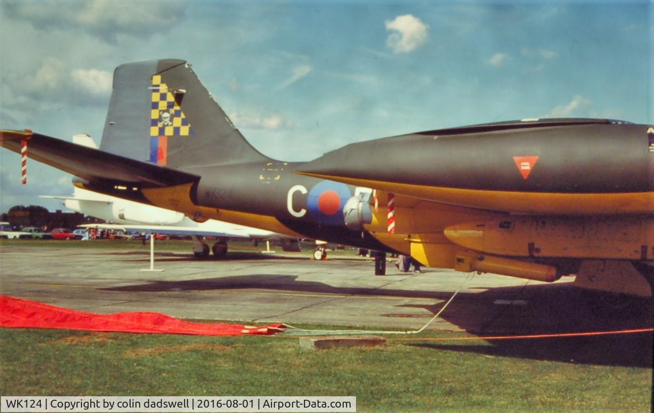 WK124, 1954 English Electric Canberra TT.18 C/N R3/EA3/6638, this was taken at a Wyton open day, in the late 90's