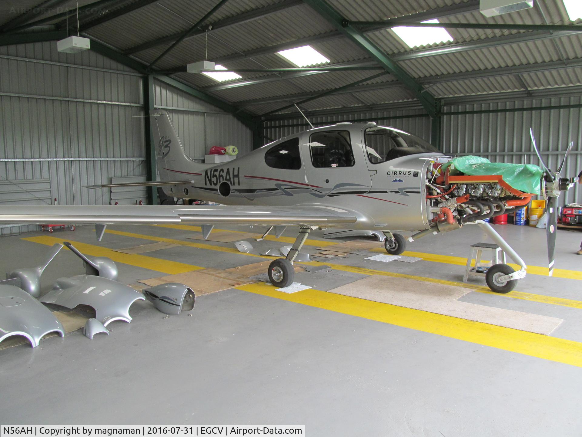N56AH, 2007 Cirrus SR22 G3 GTS C/N 2781, in home hangar