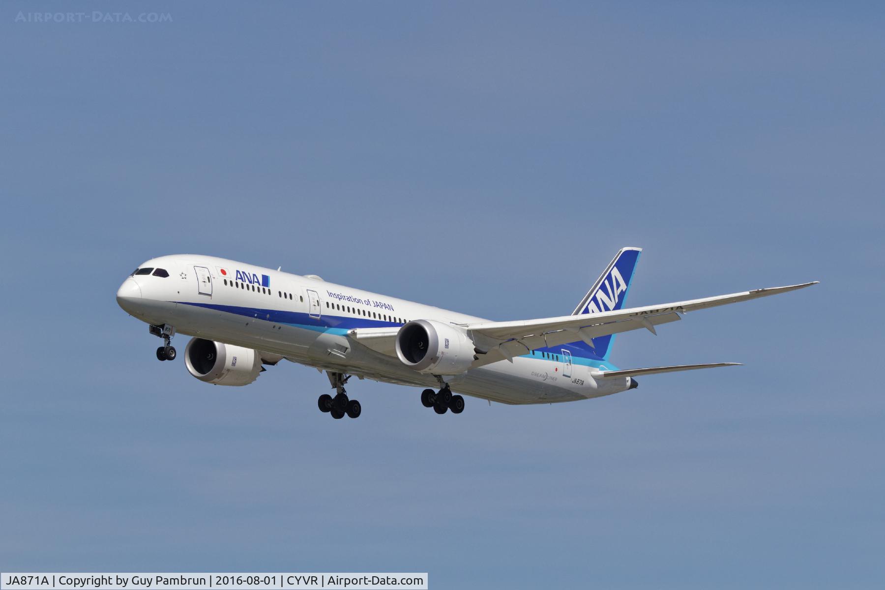 JA871A, 2015 Boeing 787-9 Dreamliner C/N 34534, Landing