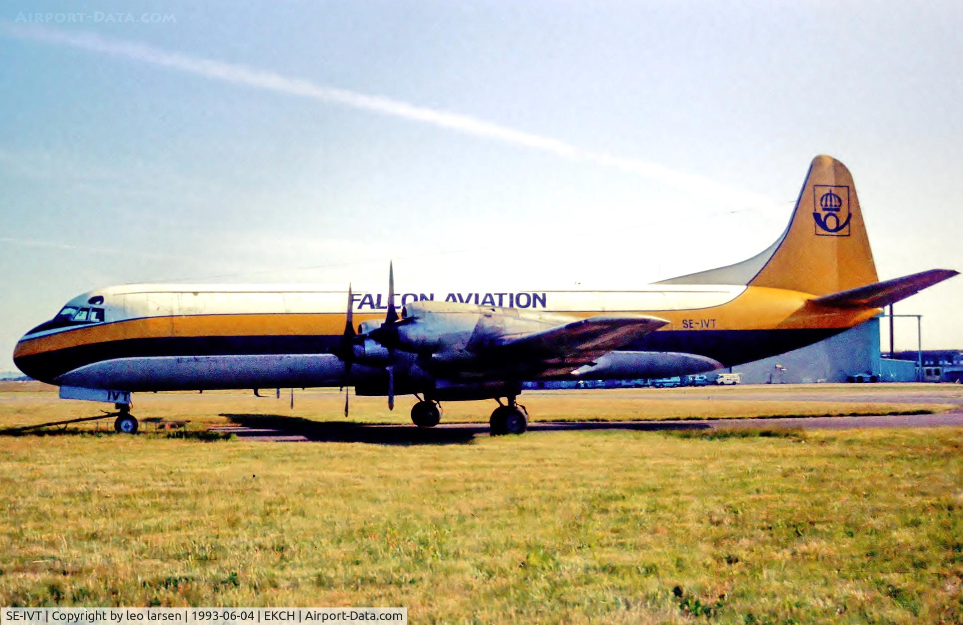 SE-IVT, 1960 Lockheed L-188C(F) Electra C/N 2015, Copenhagen 4.6.93 as Freighter