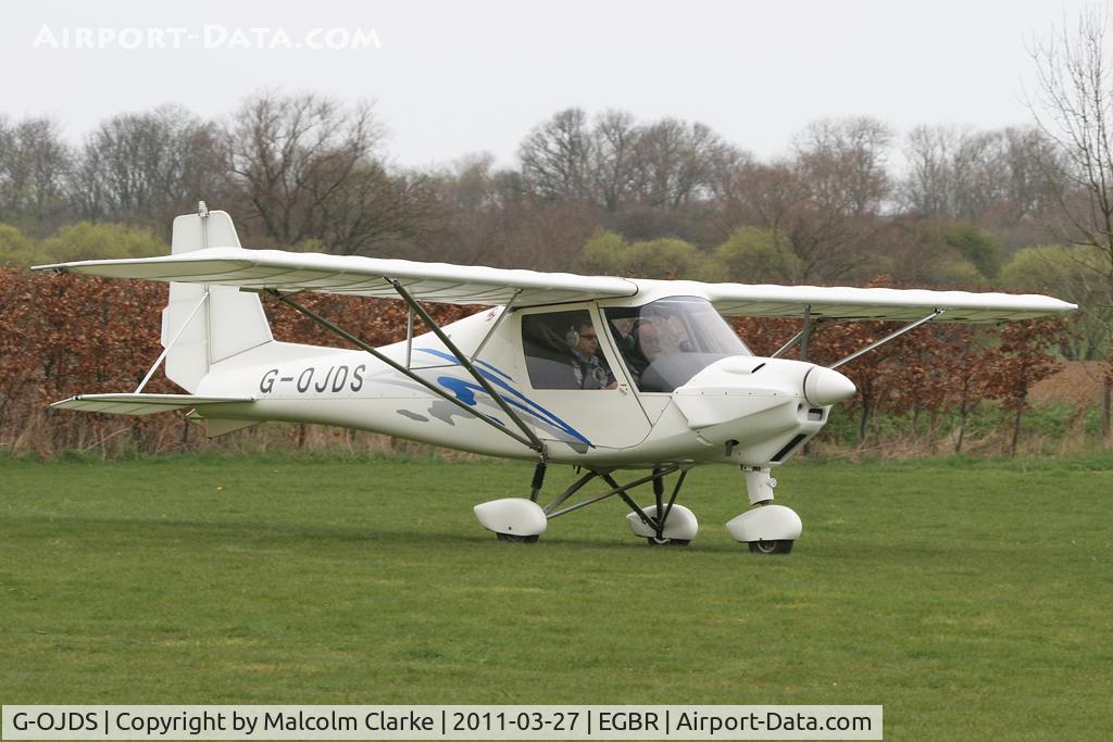 G-OJDS, 2004 Comco Ikarus C42 Cyclone FB80 C/N 0411-6633, Comco Ikarus C42 Cyclone FB80 at Breighton Airfield in March 2011.