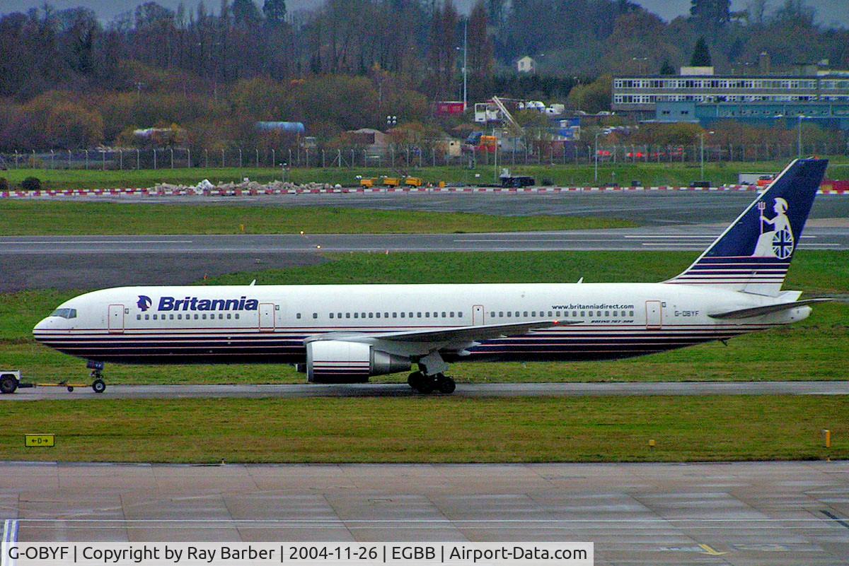G-OBYF, 1998 Boeing 767-304 C/N 28208, Boeing 767-767-304ER [28208] (Britannia Airways) Birmingham Int'l~G 26/11/2004