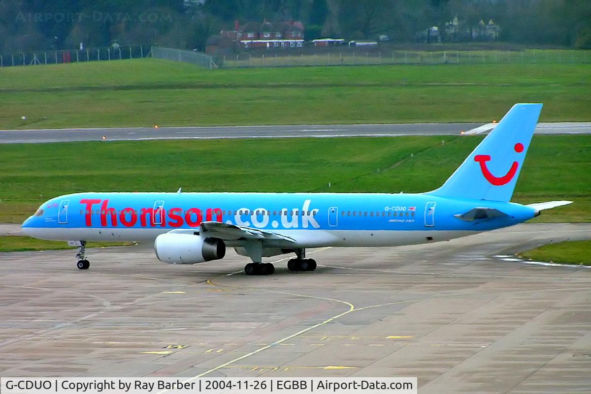 G-CDUO, 1990 Boeing 757-236 C/N 24792, Boeing 757-236 [24792] (Thomsonfly) Birmingham Int'l~G 26/11/2004