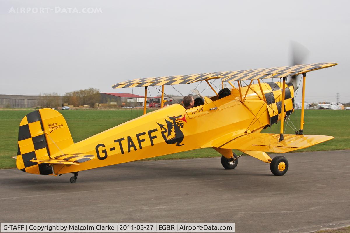 G-TAFF, 1957 CASA 1-131E Jungmann C/N 1129, CASA 1-131E Jungmann at Breighton Airfield, March 27th 2011.