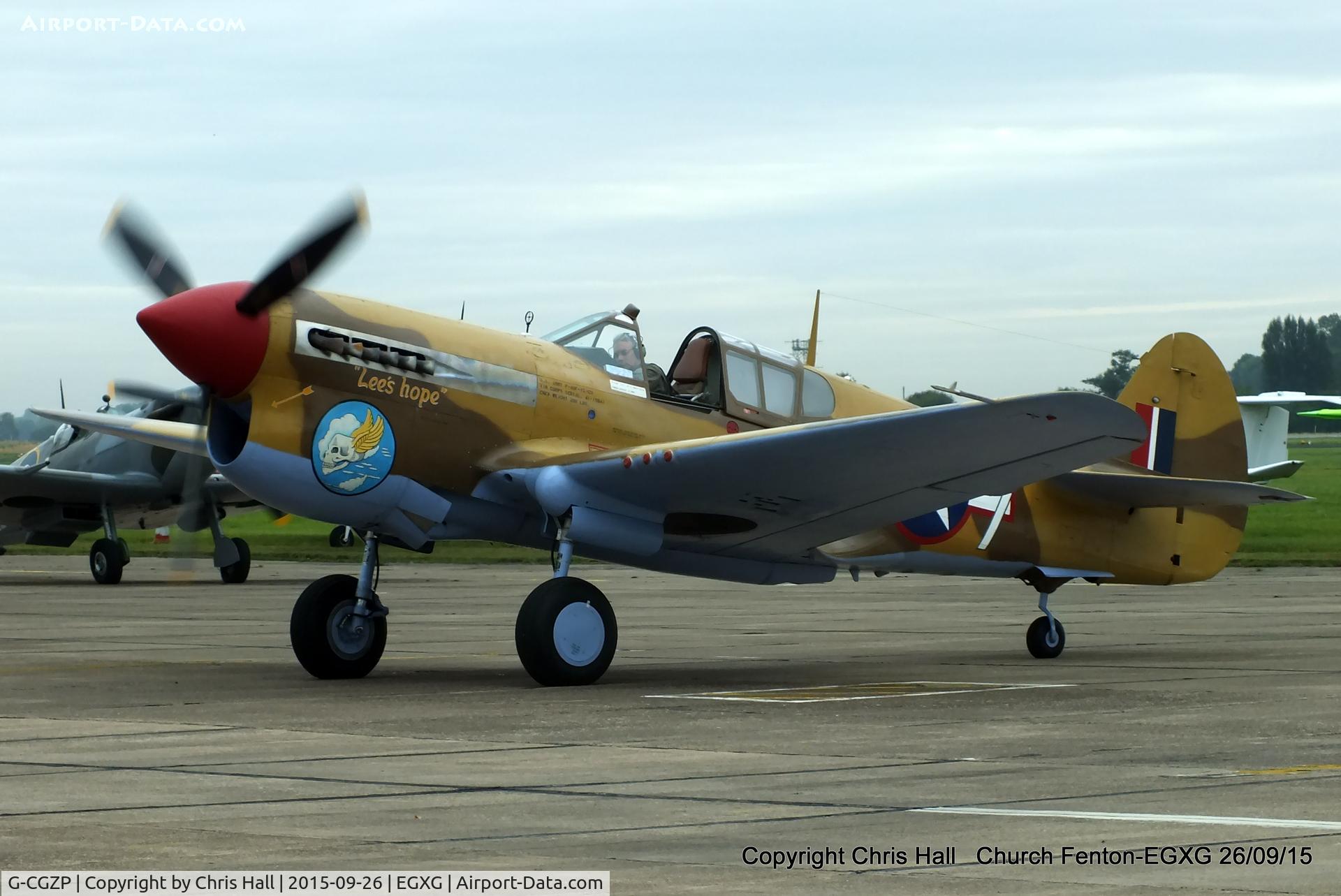 G-CGZP, 1942 Curtiss P-40F Warhawk C/N 19503, at the Yorkshire Airshow