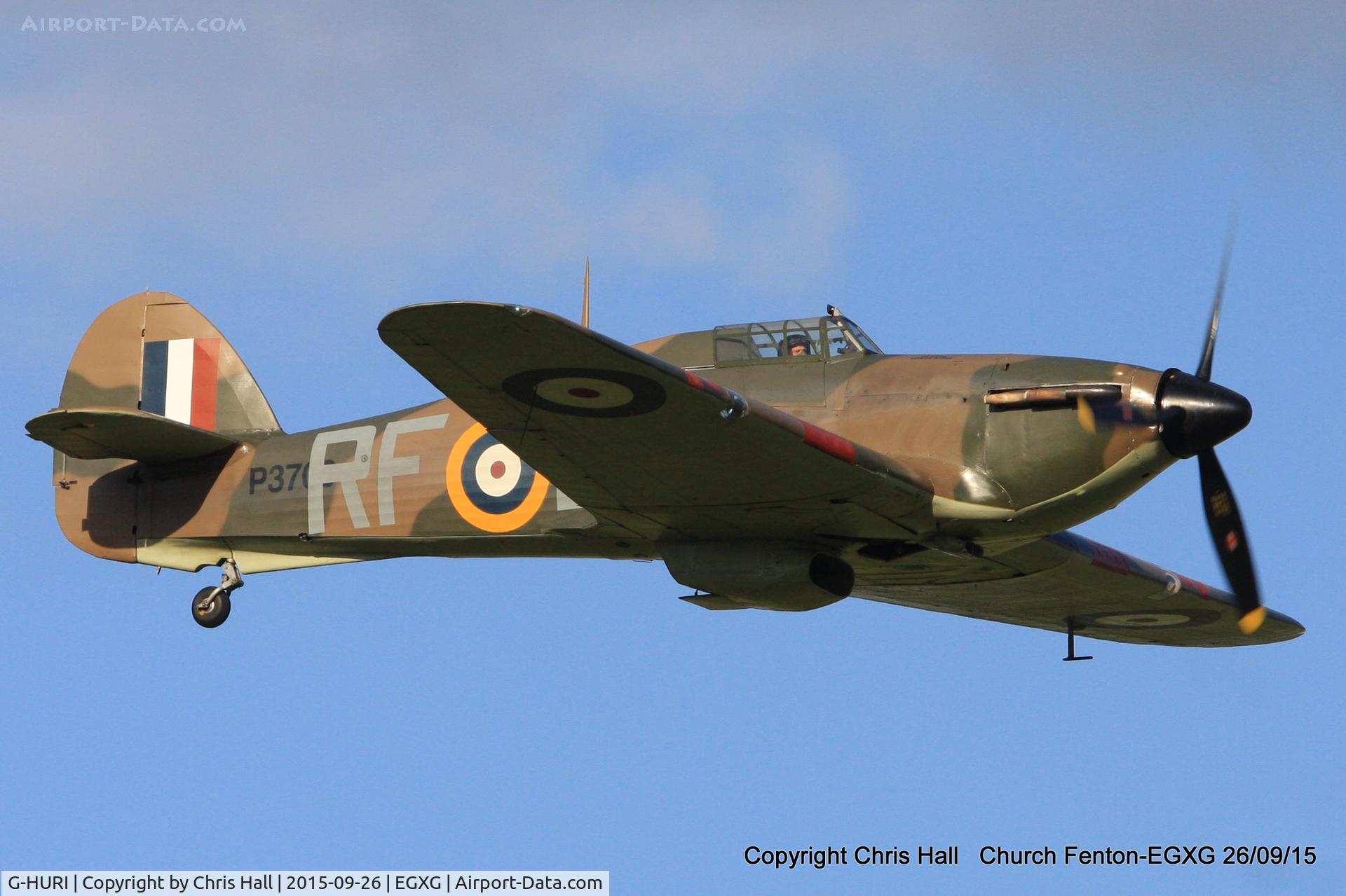 G-HURI, 1942 Hawker (CCF) Hurricane Mk12A C/N 72036, at the Yorkshire Airshow