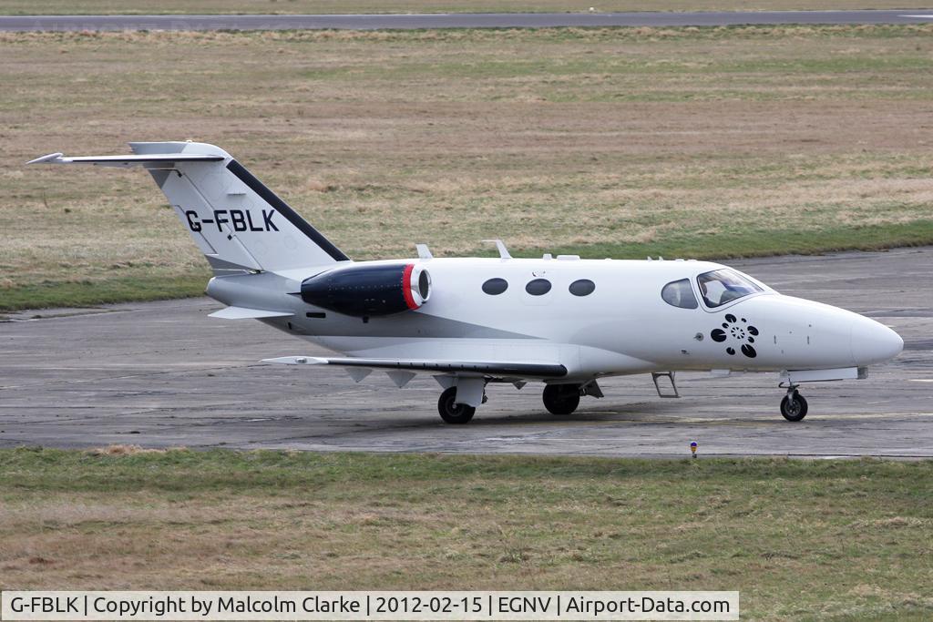 G-FBLK, 2007 Cessna 510 Citation Mustang Citation Mustang C/N 510-0027, Cessna 510 Citation Mustang at Durham Tees Valley Airport, Febrary 15 2012.