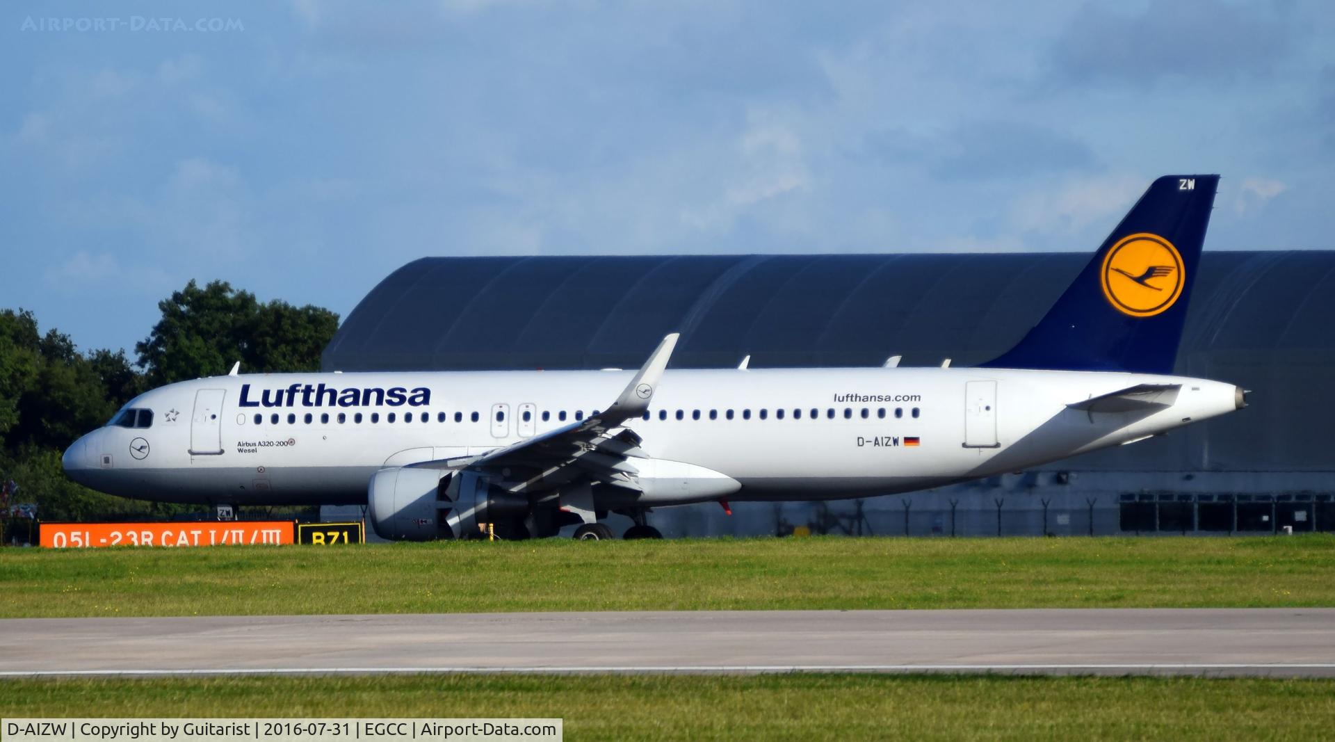 D-AIZW, 2013 Airbus A320-214 C/N 5694, At Manchester