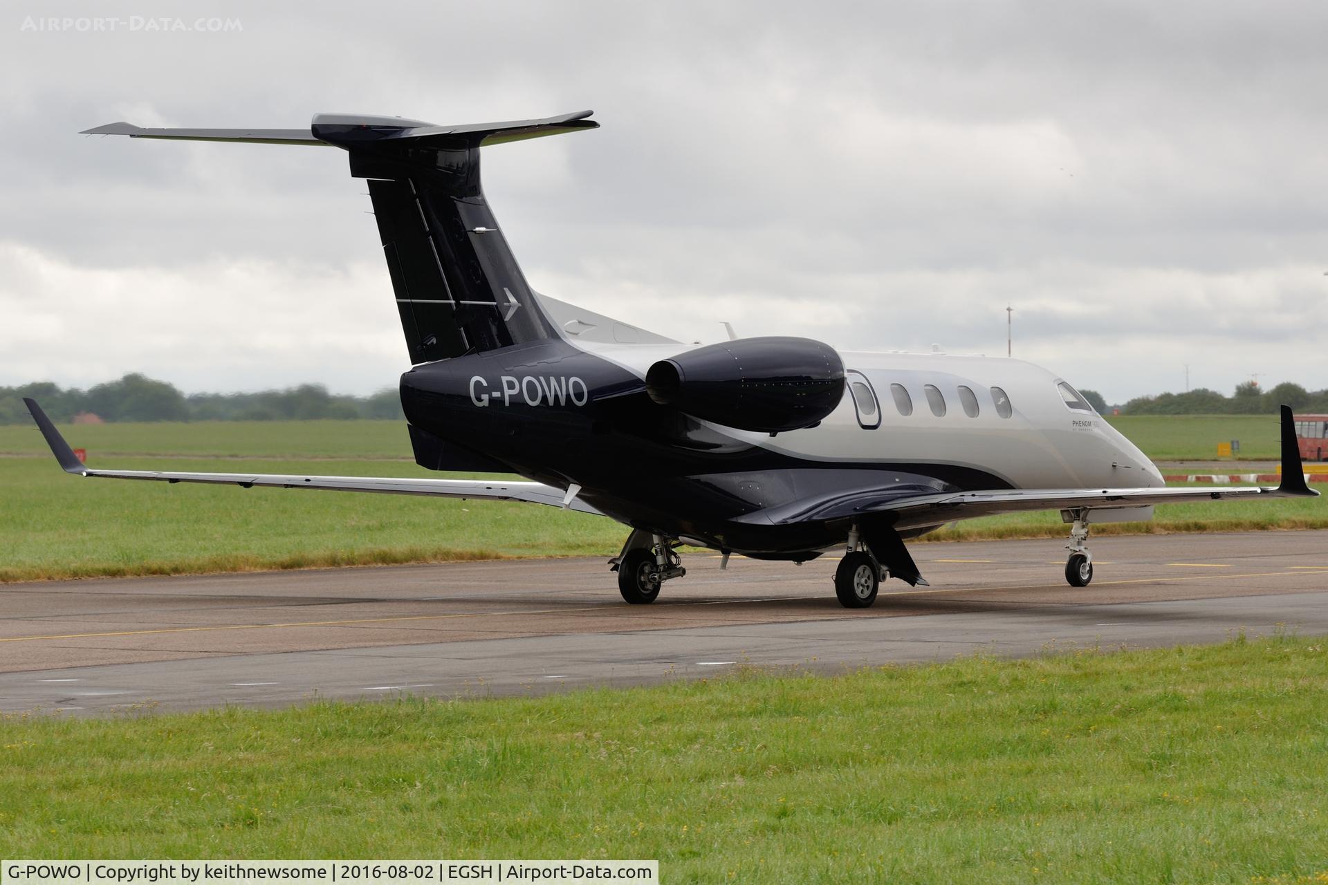 G-POWO, 2015 Embraer EMB-505 Phenom 300 C/N 50500266, Leaving Norwich.