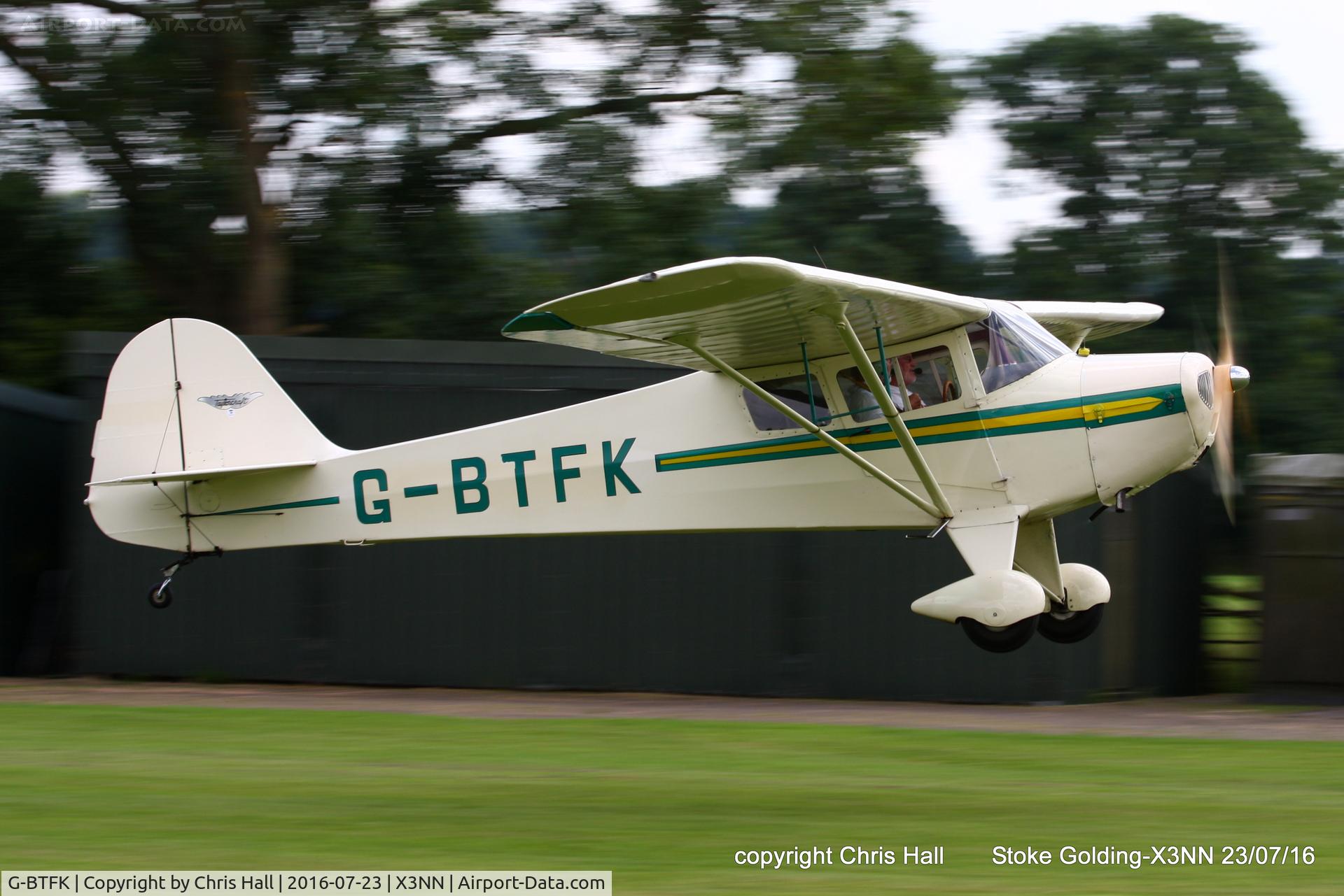 G-BTFK, 1947 Taylorcraft BC-12D Twosome C/N 10540, Stoke Golding Stakeout 2016