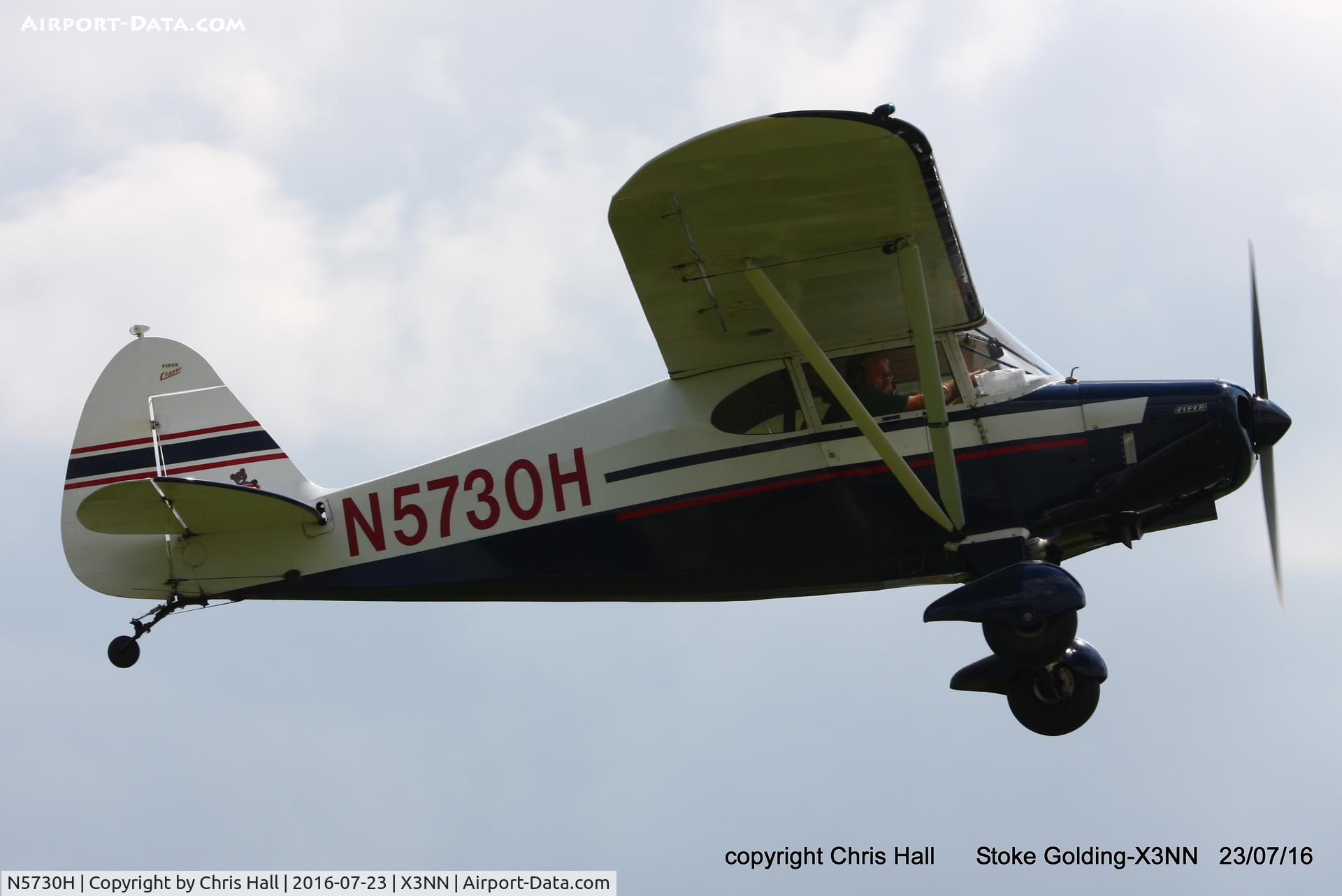 N5730H, 1949 Piper PA-16 Clipper C/N 16-342, Stoke Golding Stakeout 2016