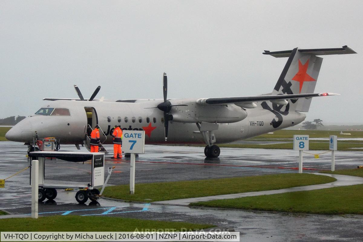 VH-TQD, 2004 De Havilland Canada DHC-8-315 Dash 8 C/N 598, A rainy day in New Plymouth