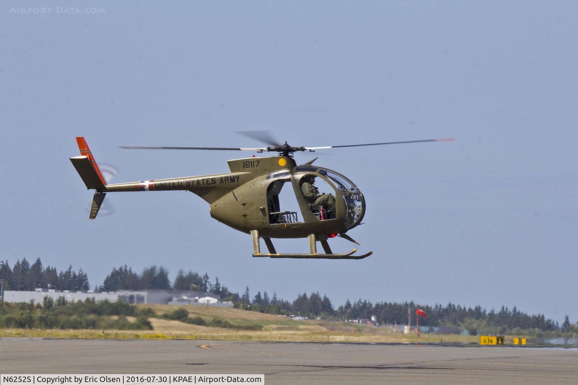 N6252S, 1967 Hughes OH-6A Cayuse C/N 67-16117, OH-6A coming back after putting on a show for the 2016 FHC Skyfair.
