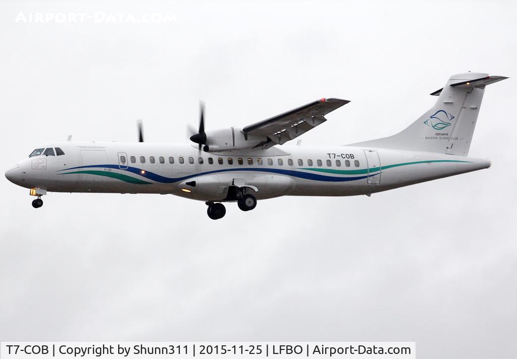 T7-COB, 1995 ATR 72-202 C/N 444, Landing rwy 32L and go any hours after @ LFBF to continue storage...