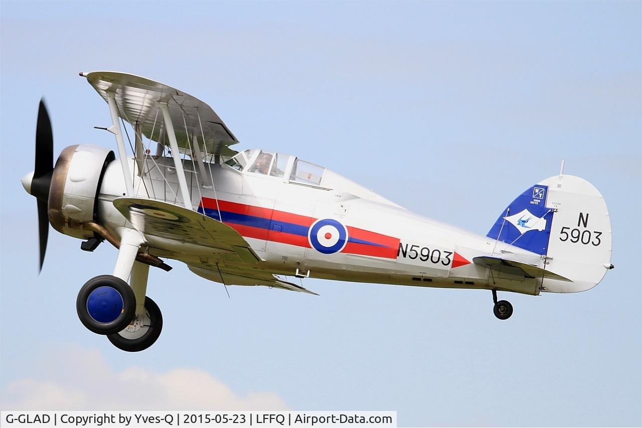 G-GLAD, 1939 Gloster Gladiator Mk2 C/N G5/75751, Gloster Gladiator II, On display, La Ferté-Alais (LFFQ) Air show 2015