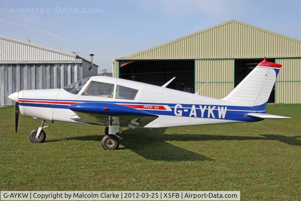 G-AYKW, 1970 Piper PA-28-140 Cherokee C/N 28-26931, Piper PA-28-140 Cherokee, Fishburn Airfield, March 25th 2012.