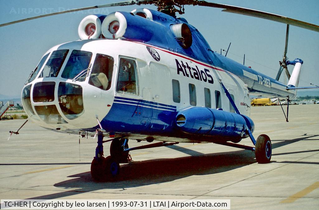 TC-HER, 1981 MIL Mi-8P C/N 80 27, Antalya 31.7.93