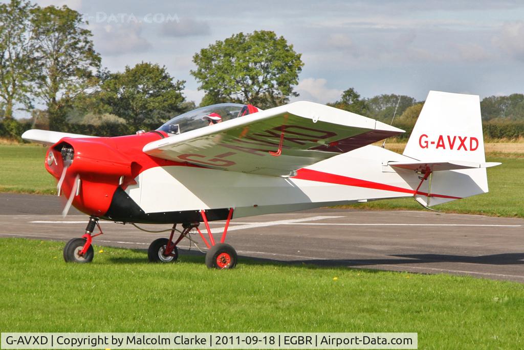 G-AVXD, 1967 Slingsby T.66 Nipper 3 C/N S109, T.66 Nipper 3 at The Real Aeroplane Company's Helicopter Fly-In, September 18th 2011.