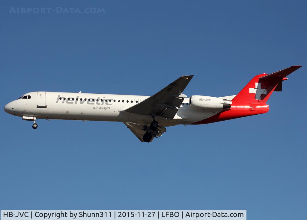 HB-JVC, 1994 Fokker 100 (F-28-0100) C/N 11501, Landing rwy 32L