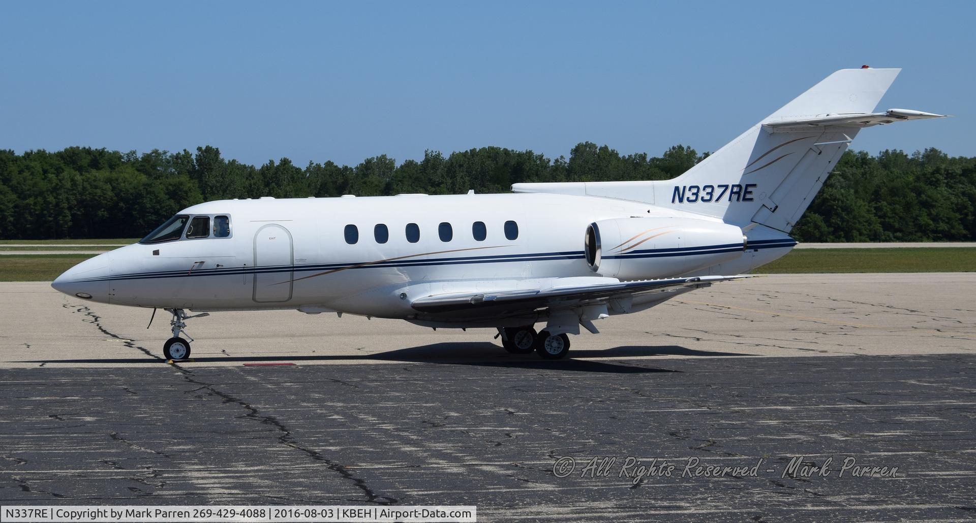 N337RE, British Aerospace BAe.125 Series 800A C/N 258024, At Benton Harbor, Michigan Airport  8/3/2016