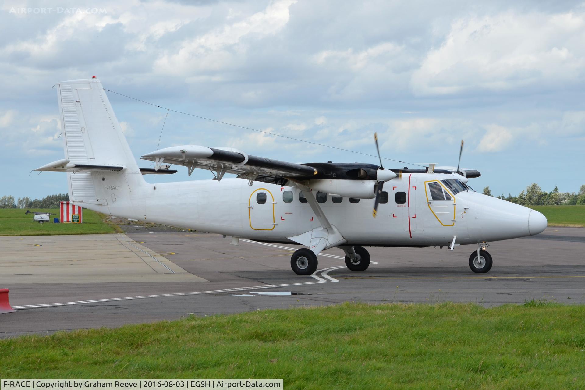 F-RACE, De Havilland Canada DHC-6-300 Twin Otter C/N 300, About to depart from Norwich.