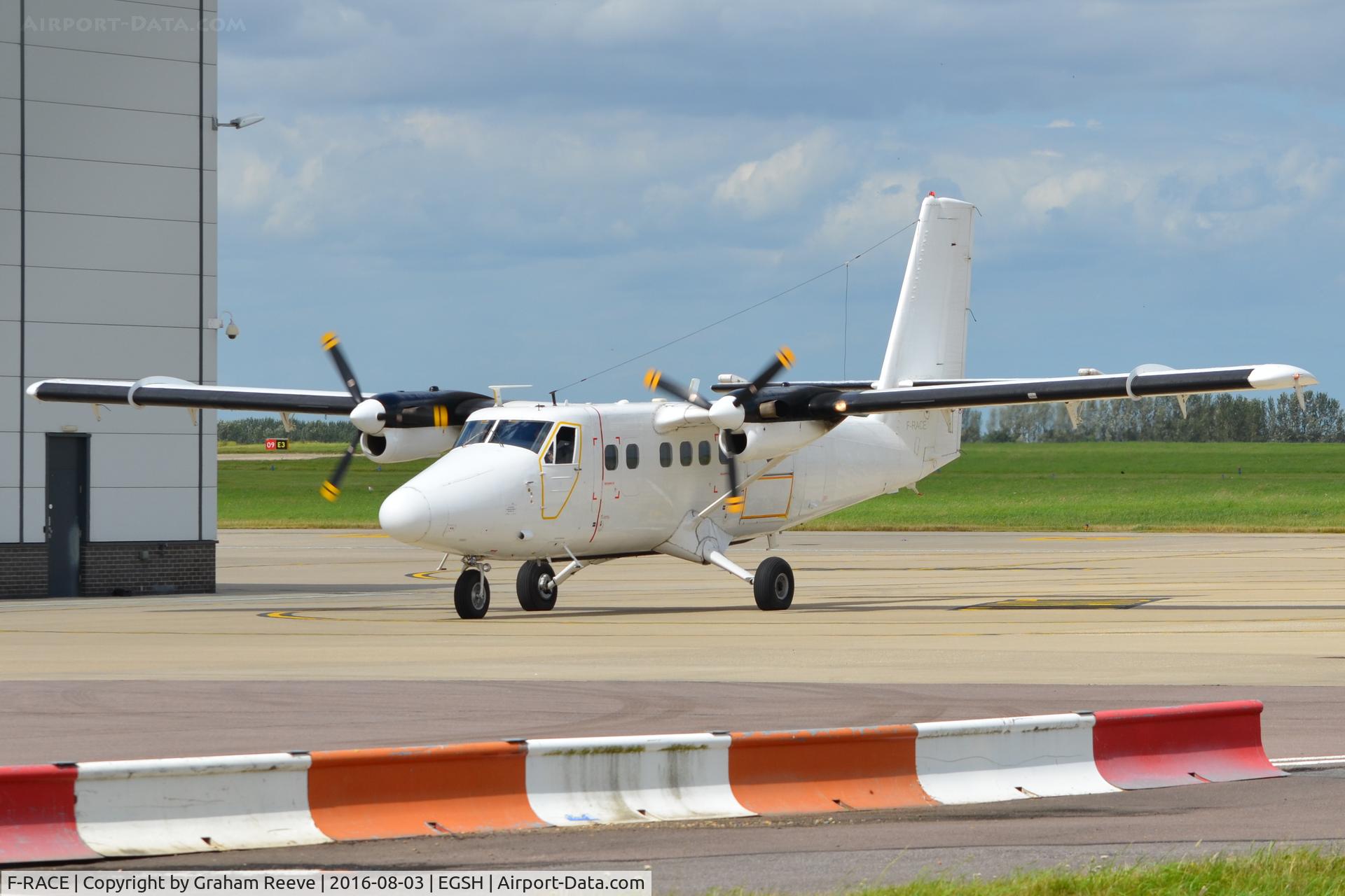 F-RACE, De Havilland Canada DHC-6-300 Twin Otter C/N 300, About to depart from Norwich.