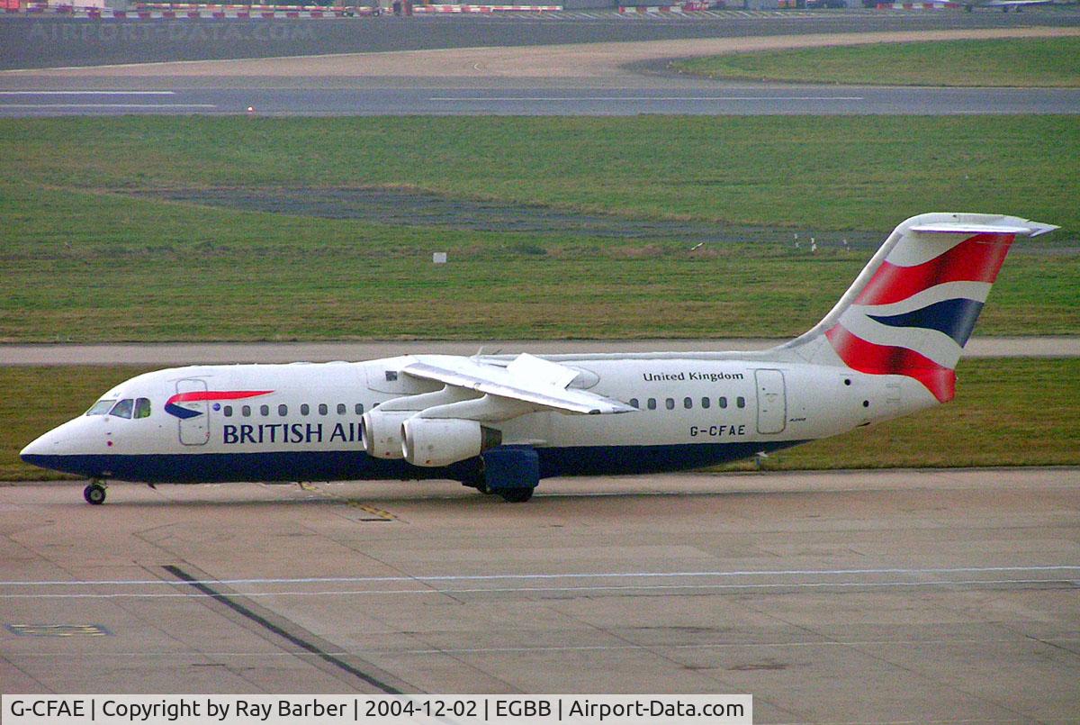 G-CFAE, 2001 British Aerospace Avro 146-RJ100 C/N E3381, BAe 146-RJ100 [E3381] (British Airways/CitiExpress) Birmingham Int'l~G 02/12/2004
