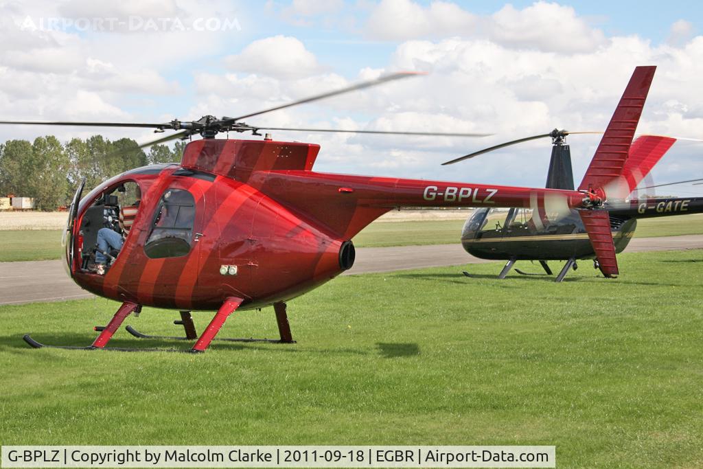G-BPLZ, 1972 Hughes 369HS C/N 910342S, Hughes 369HS at The Real Aeroplane Company's Helicopter Fly-In, Breighton Airfield, September 18th 2011.