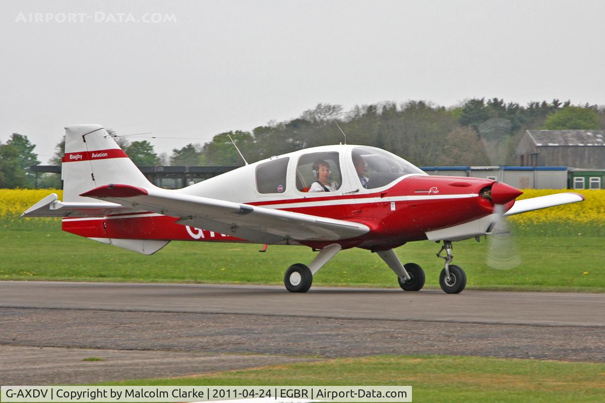 G-AXDV, 1969 Beagle B-121 Pup Series 1 (Pup 100) C/N B121-049, Beagle B-121 Pup 100 At Breighton Airfield in April 2011.