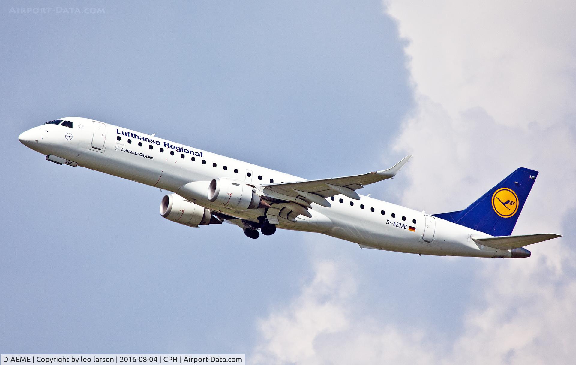 D-AEME, 2009 Embraer 195LR (ERJ-190-200LR) C/N 19000308, Copenhagen 4.8.16
