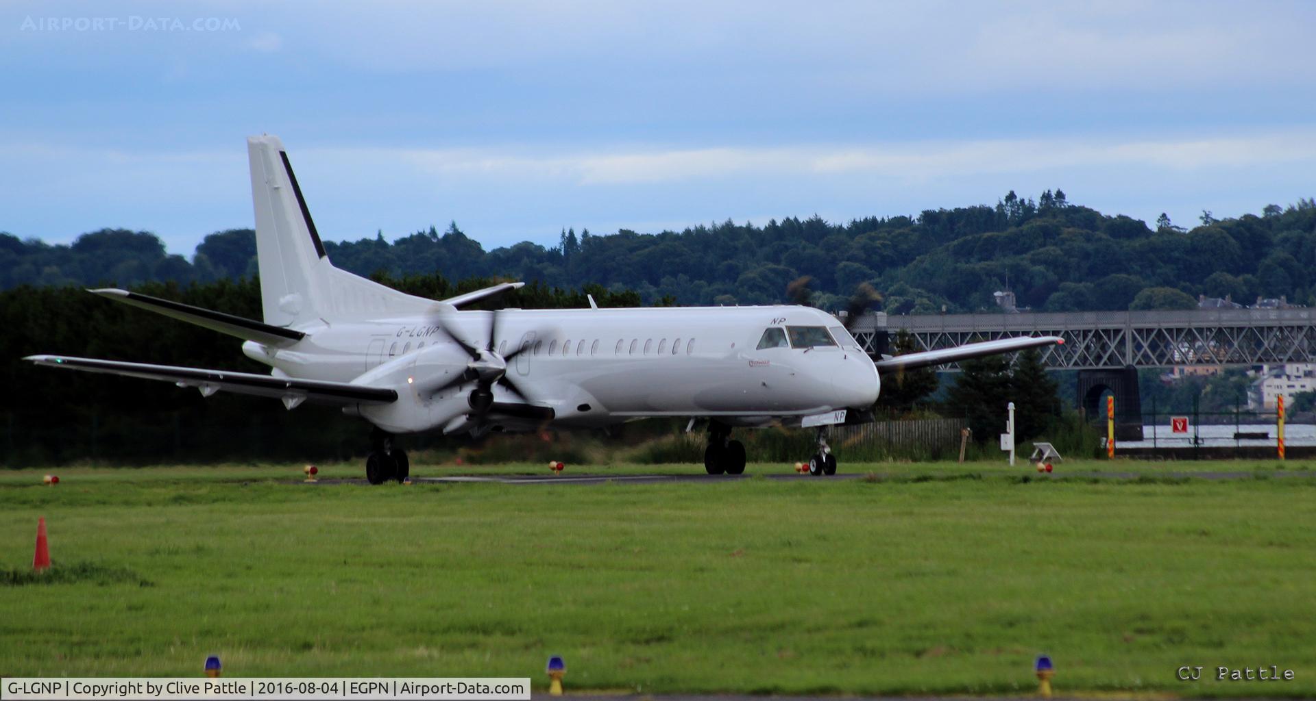 G-LGNP, 1995 Saab 2000 C/N 2000-018, Seen in action unusually operating the Flybe/Loganair  EGPN-EGSS service. at Dundee Riverside airport EGPN