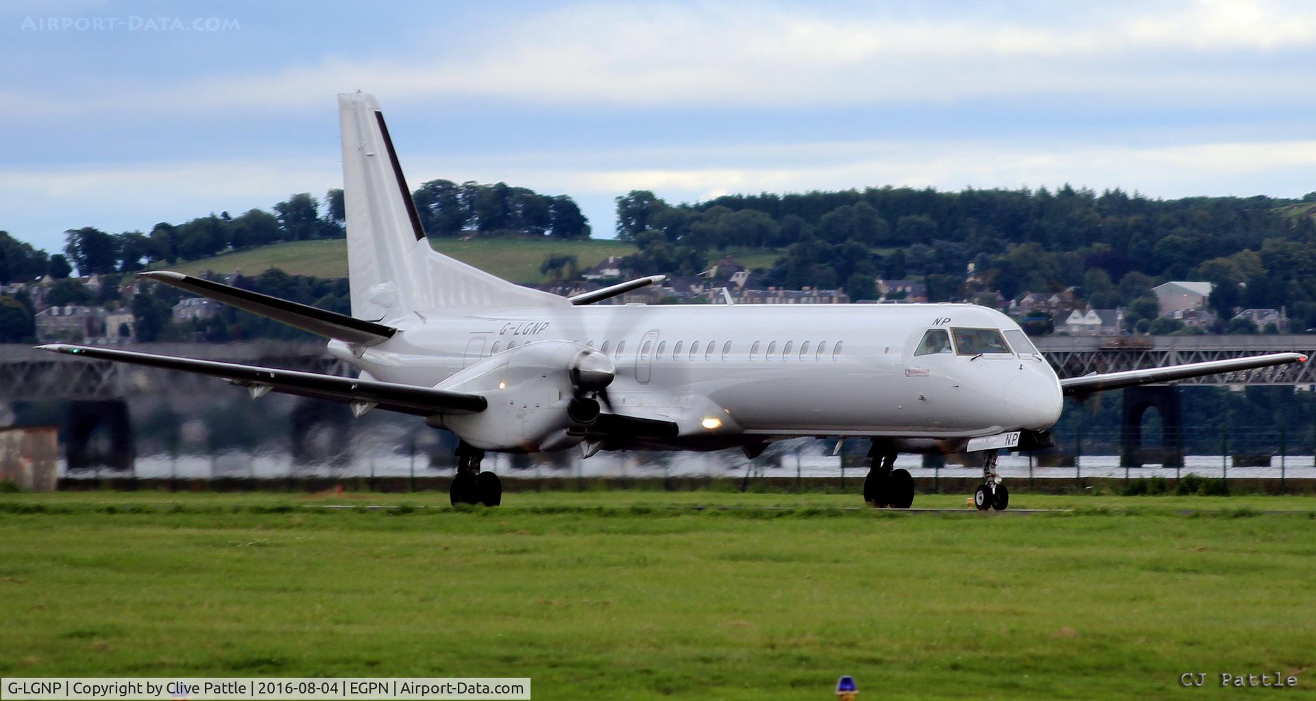 G-LGNP, 1995 Saab 2000 C/N 2000-018, Take off run at Dundee EGPN