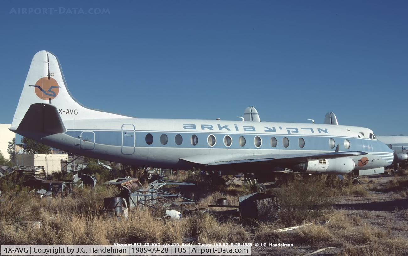 4X-AVG, 1959 Vickers Viscount 831 C/N 419, Rotting at Tucson AZ