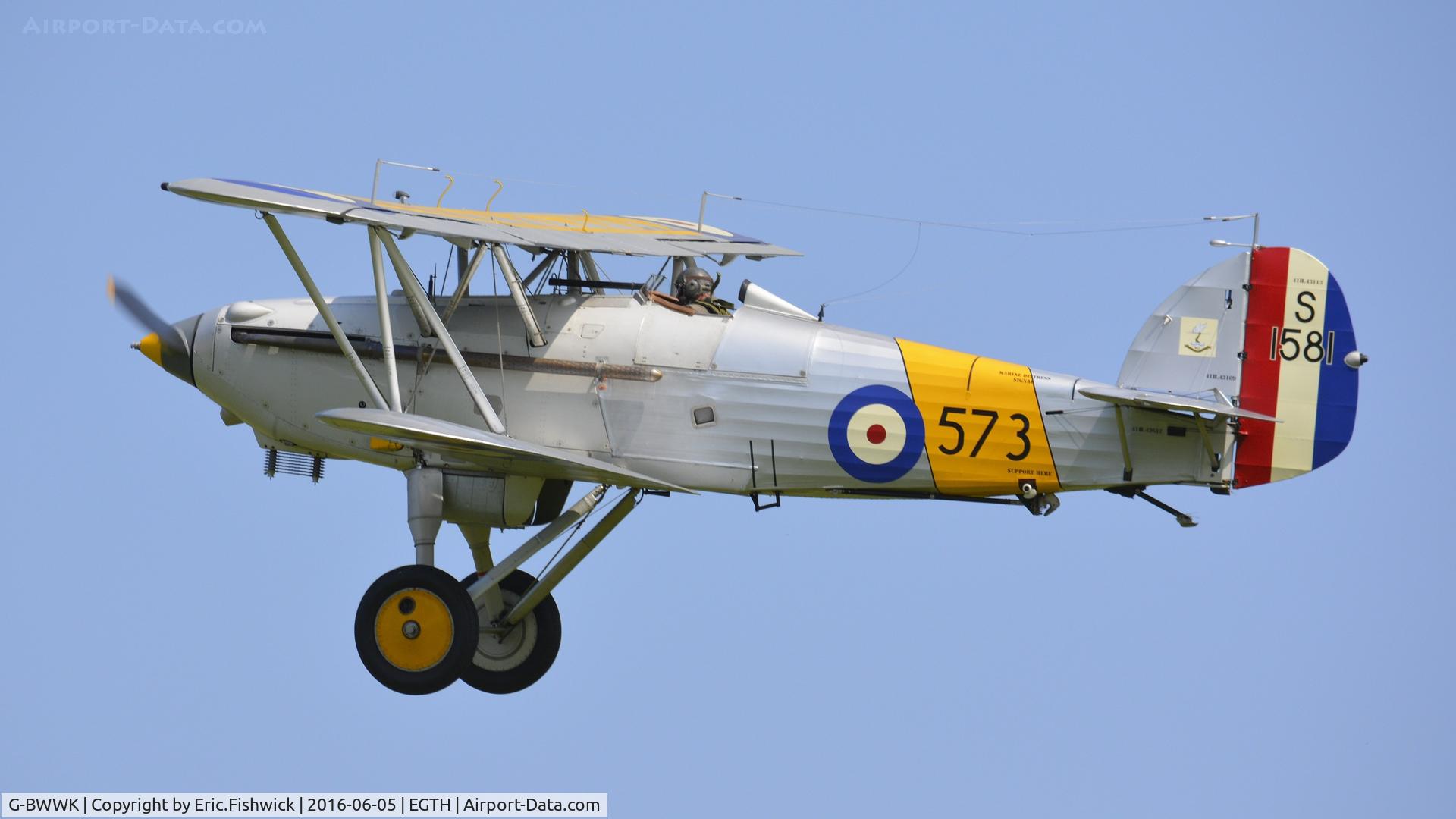 G-BWWK, 1932 Hawker Nimrod I C/N 41H-43617, 41. G-BWWK (ex. Royal Navy) in display mode at Shuttleworth Collection's 'Fly Navy,' June 2016.