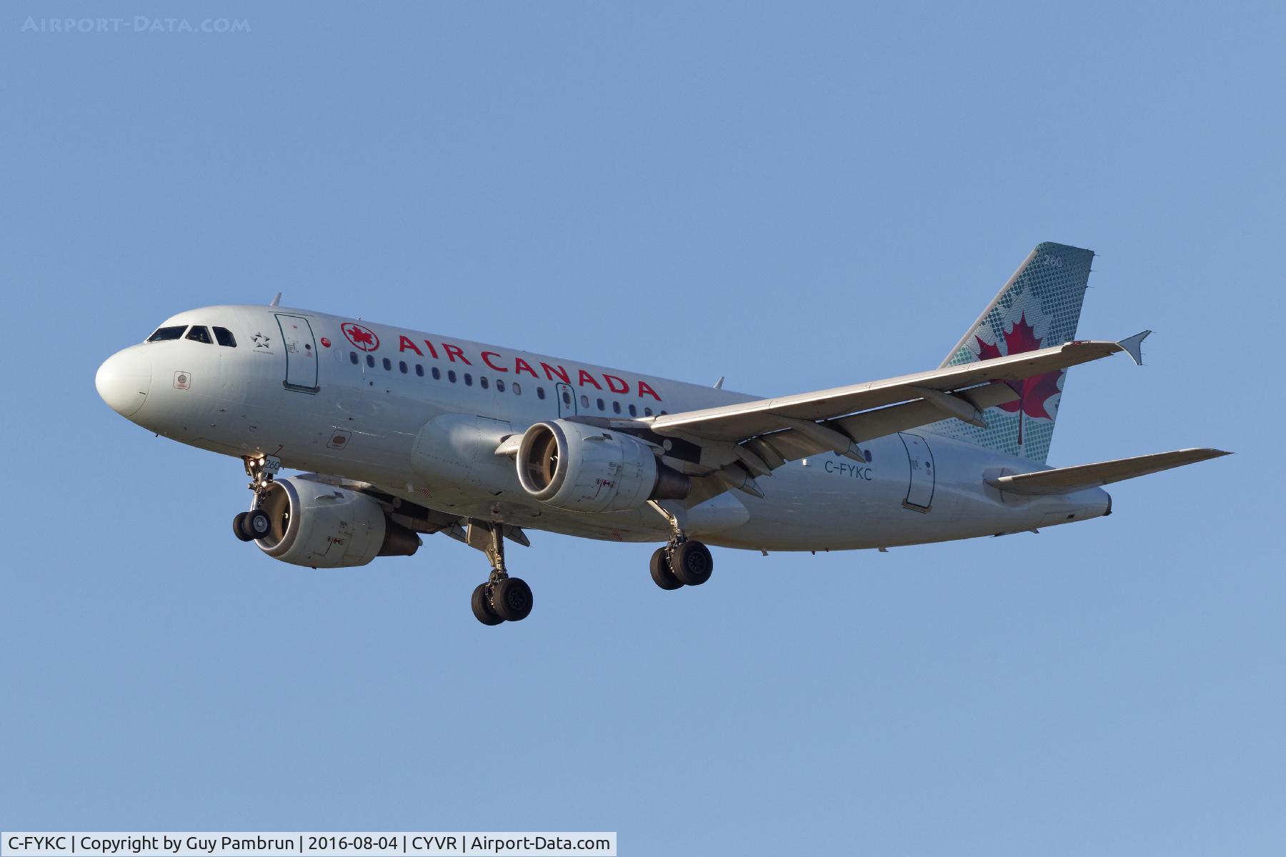 C-FYKC, 1997 Airbus A319-114 C/N 691, Landing