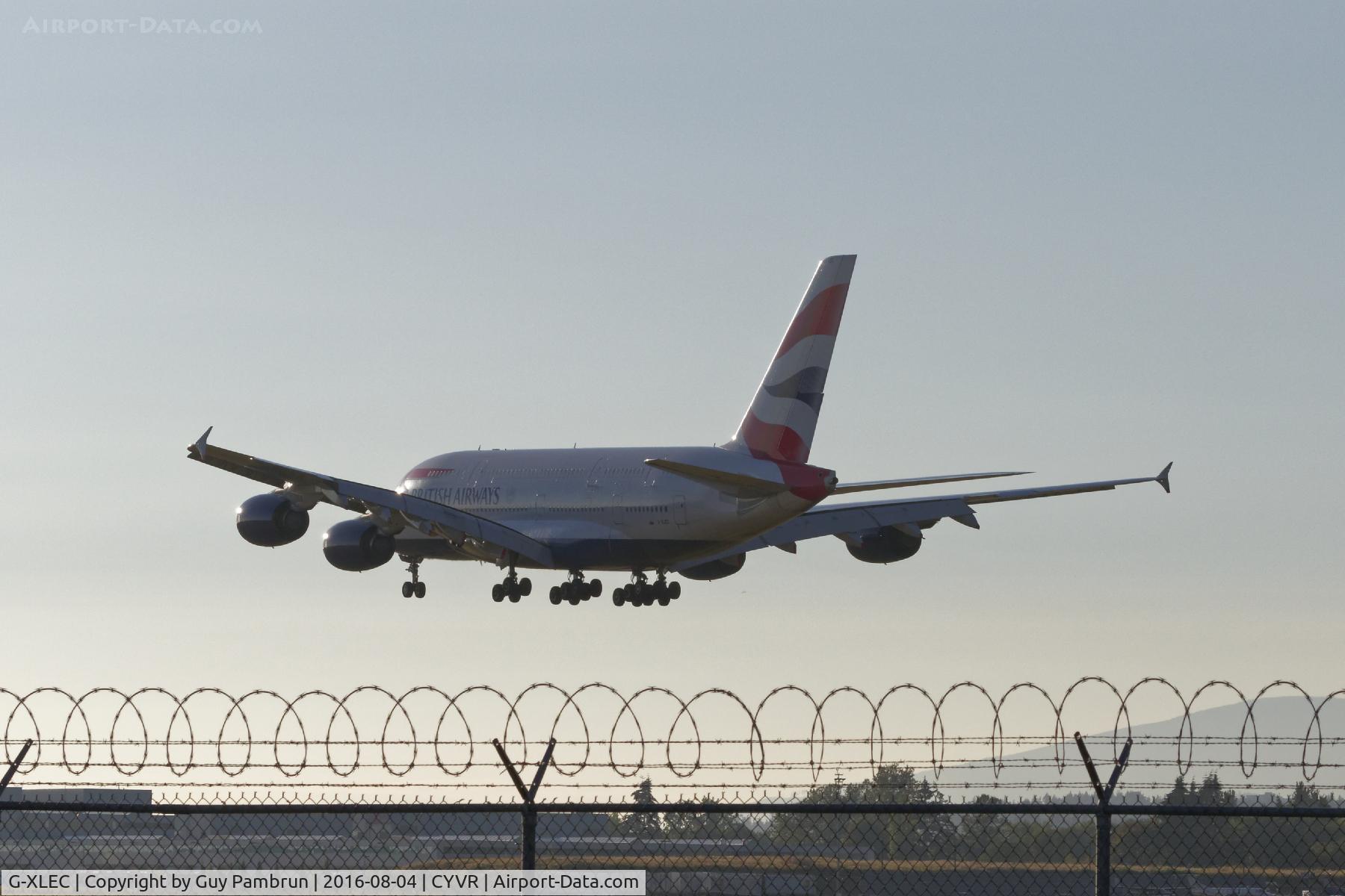 G-XLEC, 2013 Airbus A380-841 C/N 124, Landing