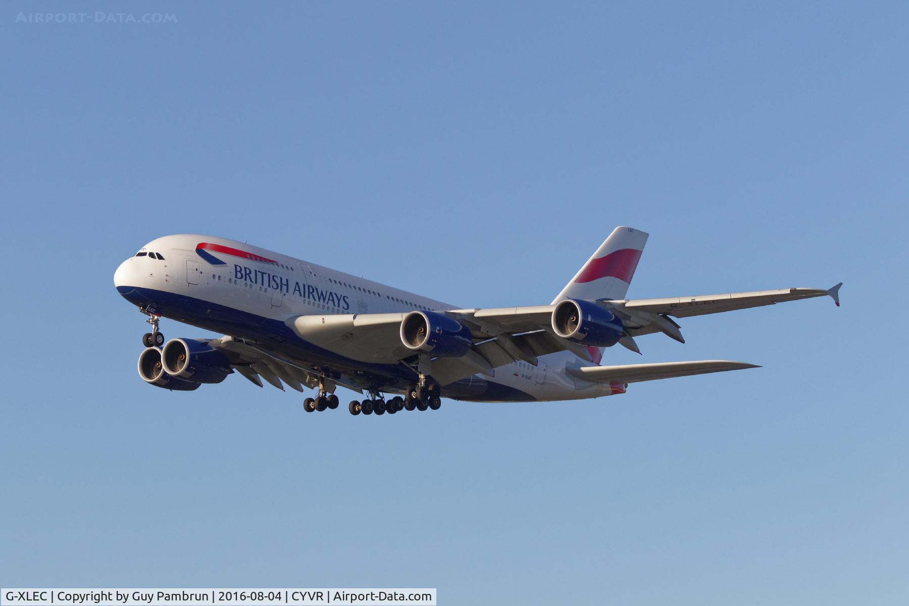 G-XLEC, 2013 Airbus A380-841 C/N 124, Landing