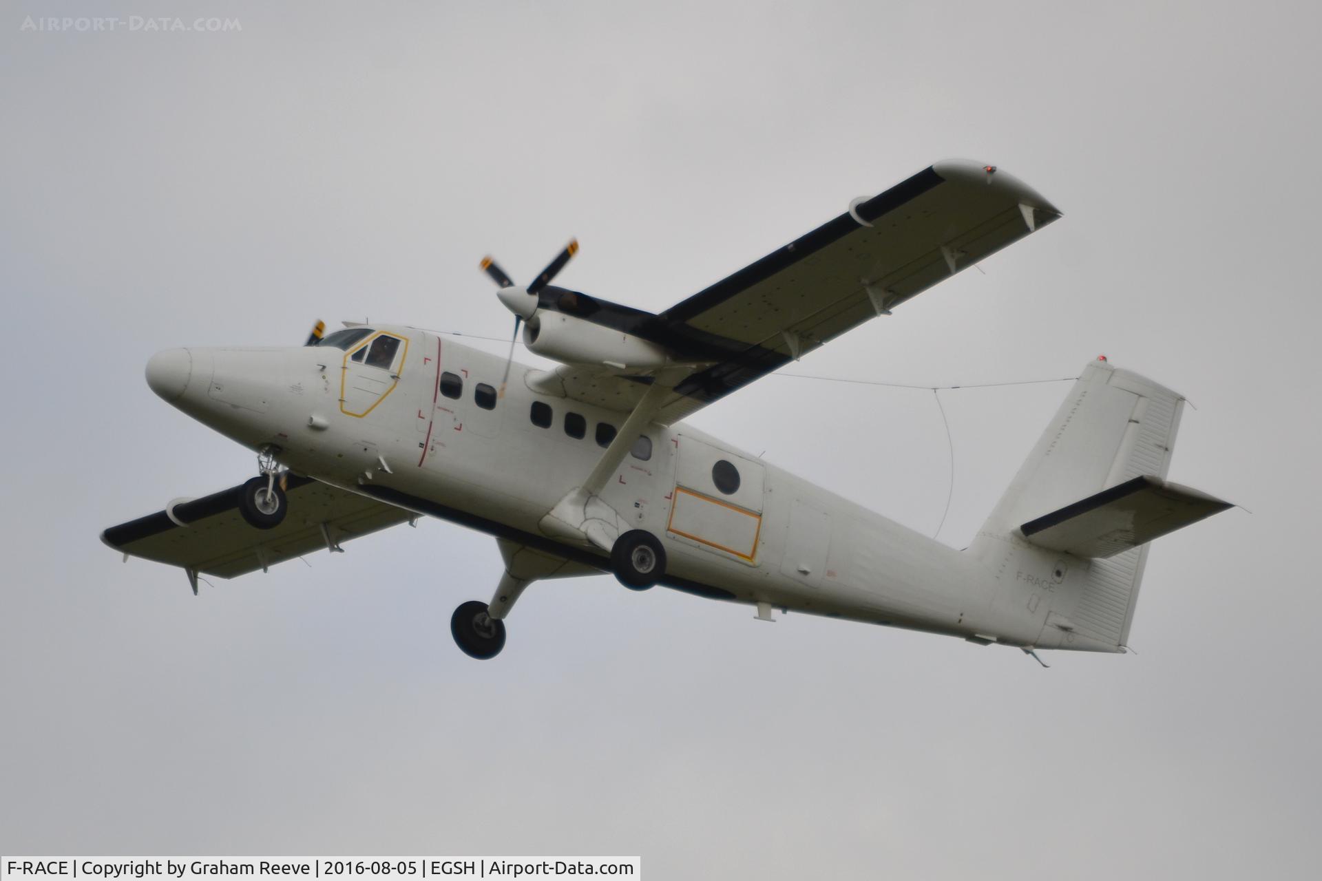 F-RACE, De Havilland Canada DHC-6-300 Twin Otter C/N 300, Departing from Norwich.