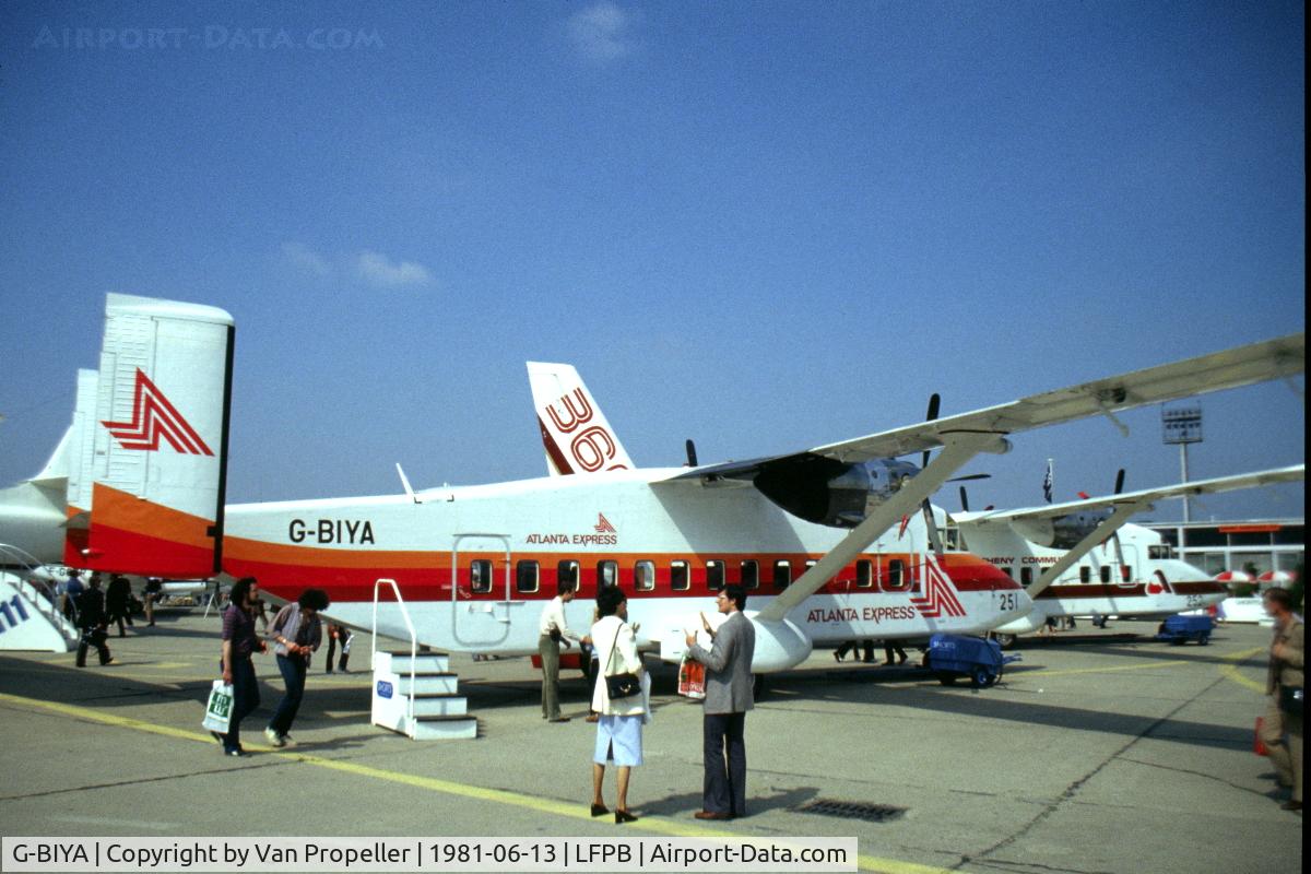 G-BIYA, 1981 Short SD3-30 C/N SH3071, Shorts 330 destined for Atlanta Express at Le Bourget 1981
