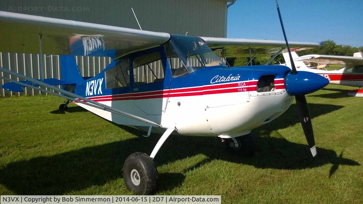 N3VX, 1968 Champion 7ECA Citabria C/N 631, Father's Day breakfast fly in at Beach City, Ohio