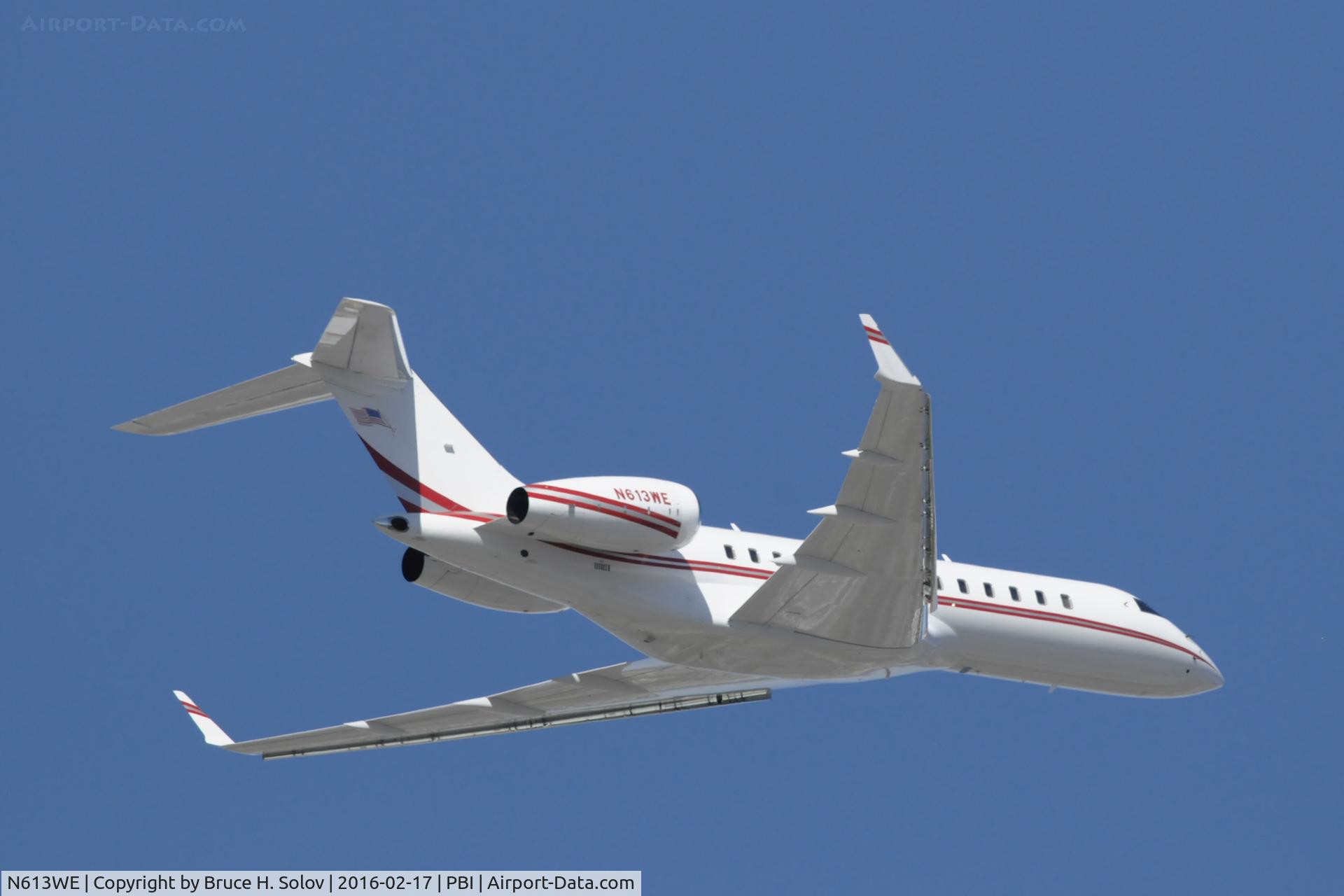N613WE, 2003 Bombardier BD-700-1A10 Global Express C/N 9128, Takeoff from PBI
