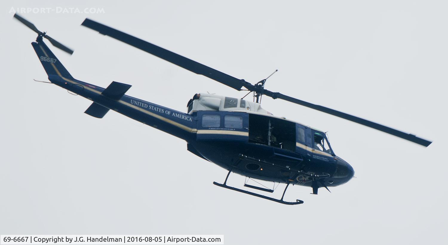 69-6667, 1969 Bell UH-1N Iroquois C/N 31073, Over U.S. Naval Academy Annapolis MD.