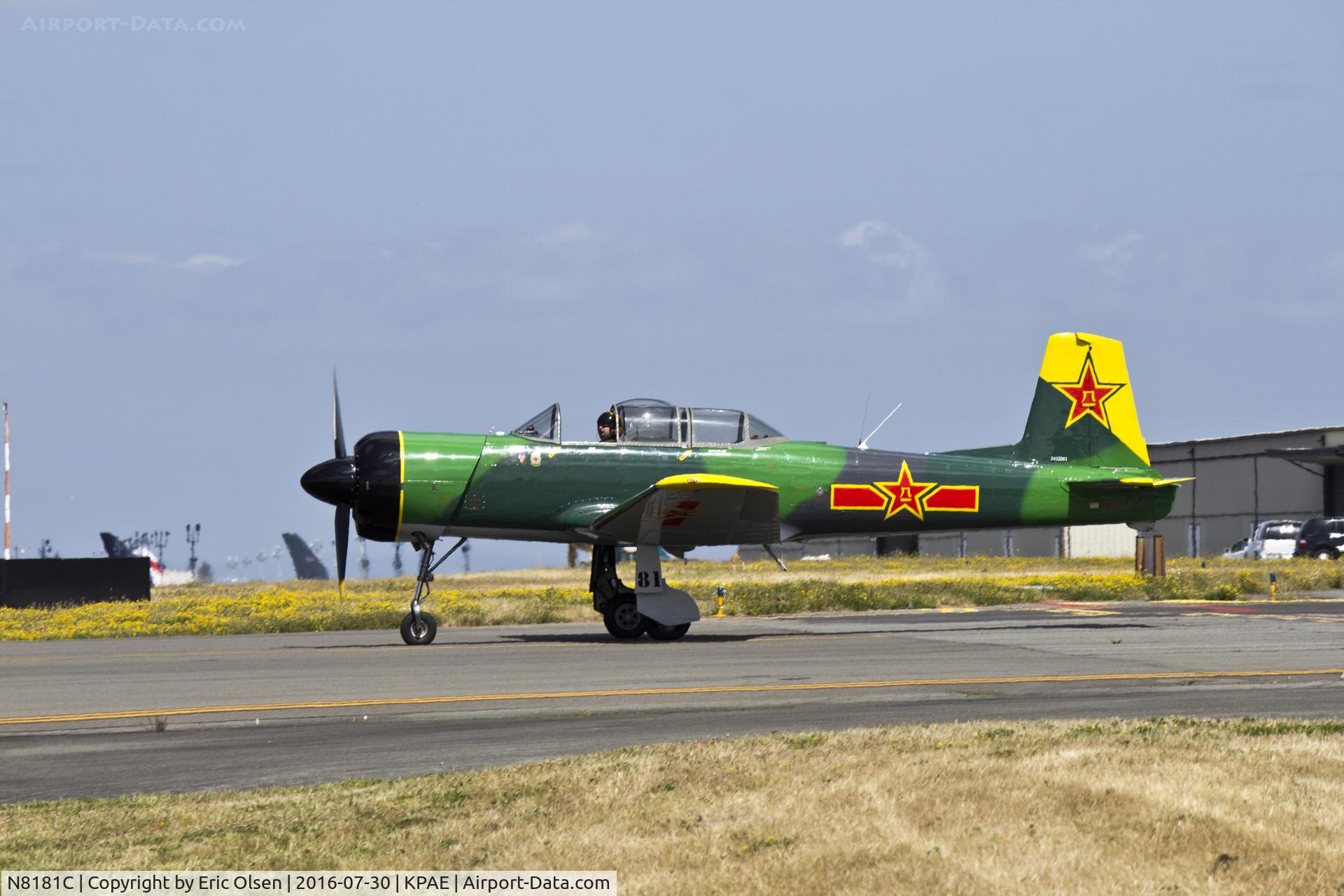 N8181C, 1973 Nanchang CJ-6A C/N 2432061, Cj-6 heading taxing out for flight.