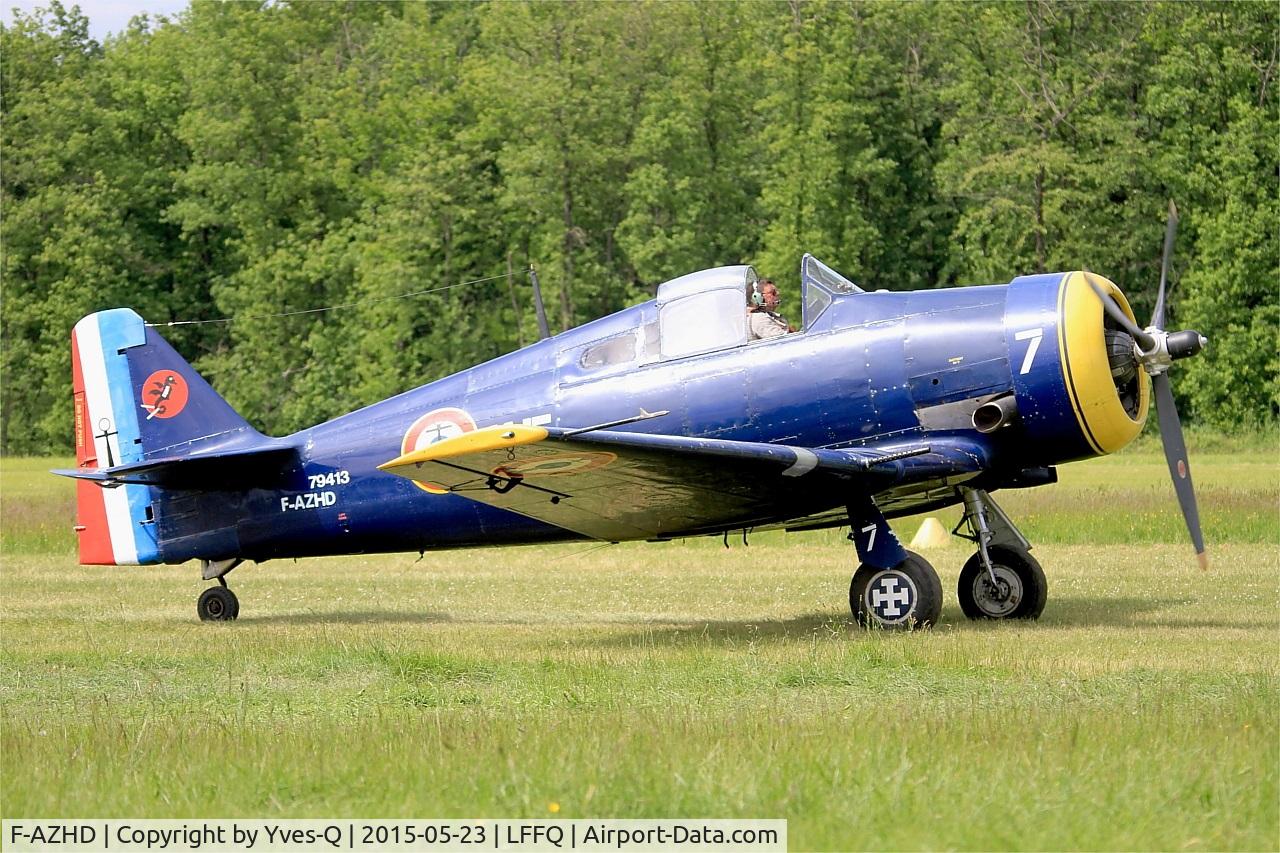 F-AZHD, North American NA-68 C/N SA-30, North American NA-68, Taxiing to parking area, La Ferté-Alais (LFFQ) Air show 2015